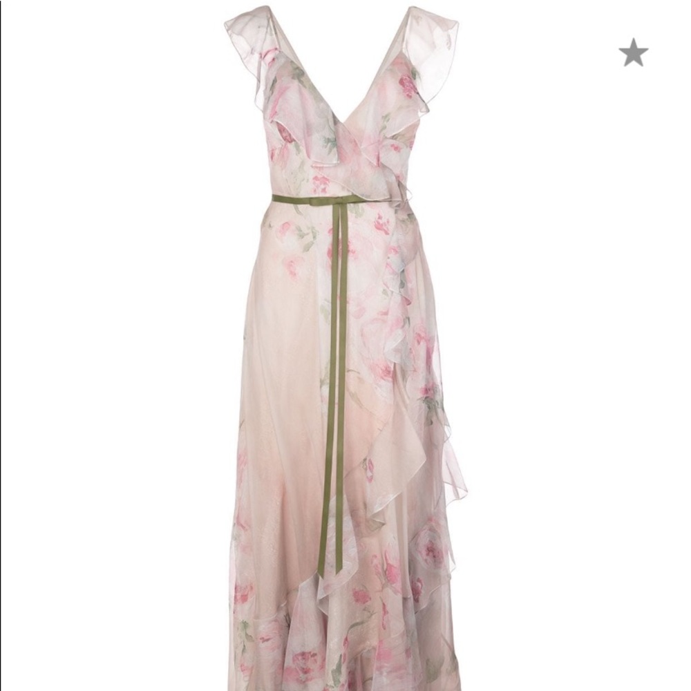 Marchesa Notte pink floral dress